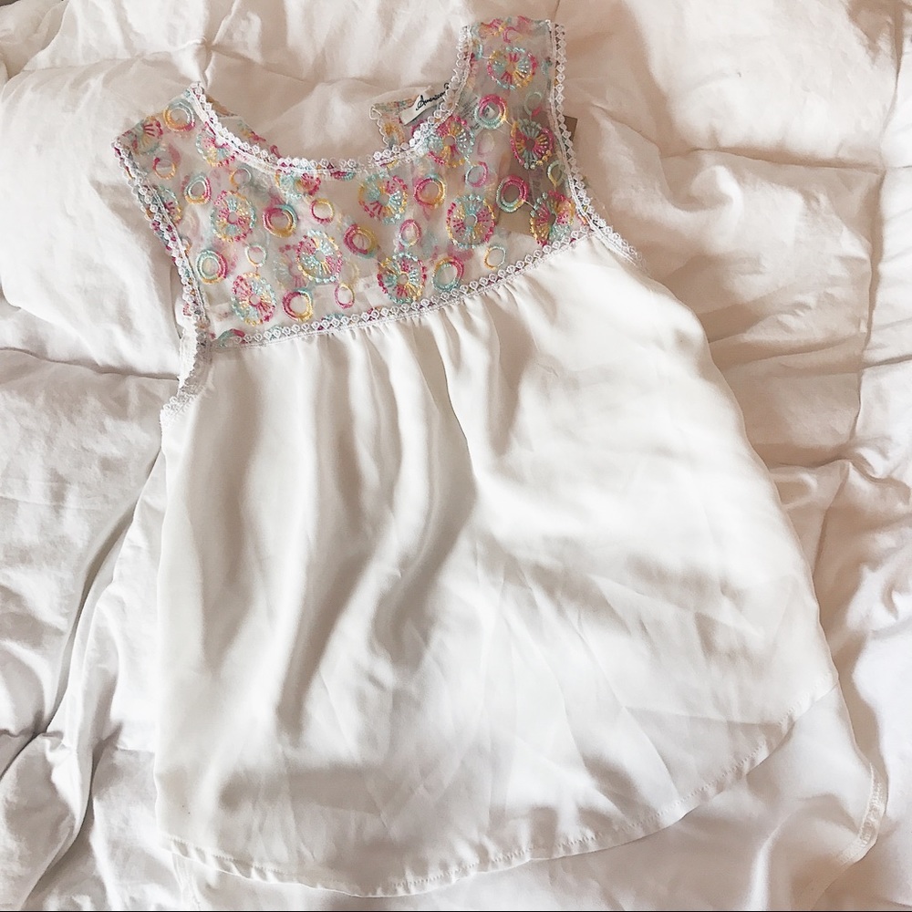 American Rag white high low blouse